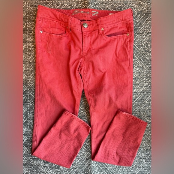 7 For All Mankind Skinny Jeans - Size 8 - Orange Coral, Stretchy, Comfortable - Picture 1 of 12